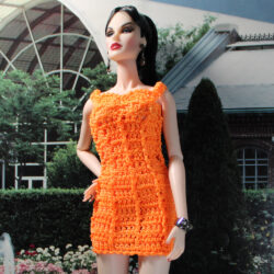 Dress: Ribbed Crochet - Tangerine Dream