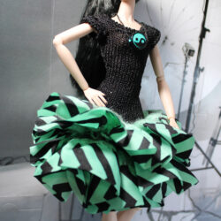 Dress: Fabric Ruffle - Chevron City Yin-Yang