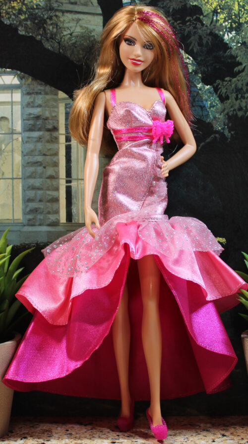 Gown: Waterfall Ribbon Strap - Pink & Fuchsia - Image 2