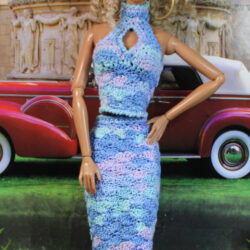 Outfit Set: Long Skirt & Halter Top - Pastel Waves