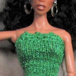 Top: Tube Long Shaped Pico Edge - Christmas Green Metallic