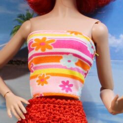 Top: Strapless Reversible - Tropical Flower Sunset