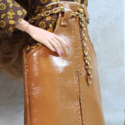Skirt: A-Line Faux Leather - Russet [FREE]
