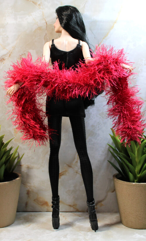 Wrap: Boa Feathery - Deep Ruby Red - Image 4