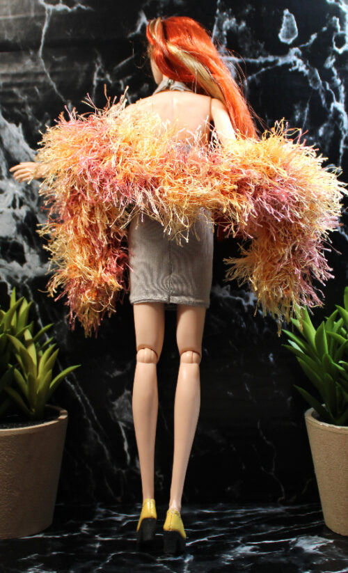 Wrap: Boa Feathery "Foxy Lady" - Warm Beige-Tan-Pink - Image 4