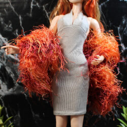 Wrap: Boa Feathery "Forest Fox" - Vivid Orange-Russet Shades