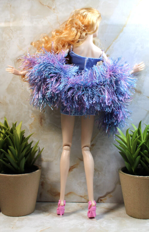 Wrap: Boa Feathery "Mermaid's Dream" - Blue & Pink Shades - Image 4