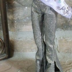 Pants: American Idol Bell-Bottom Jeans - Bronze Sparkle Denim