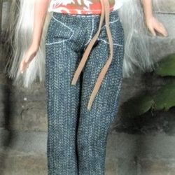 Pants: Jeans Rag Hem - Washed Denim