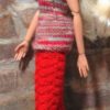Skirt: Long Pencil - Rich Red - Image 4