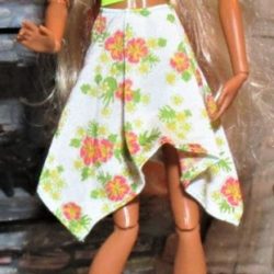 Skirt: Asymmetric Handkerchief Hem - Tropical Floral