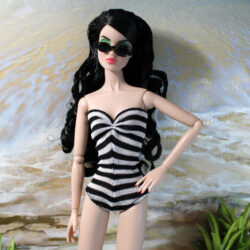 Swimsuit: One-Piece Striped - Black & White