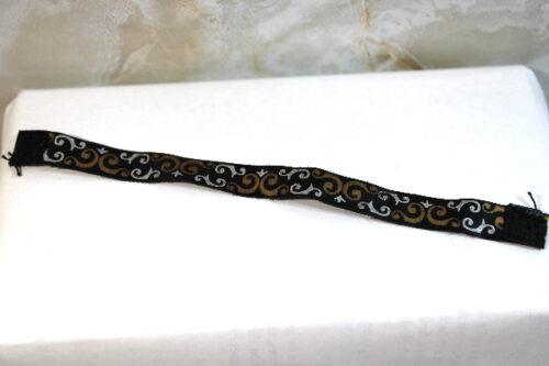 Belt: Fabric Hip Belt - Black & Gold-Silver Flourish Pattern - Image 2