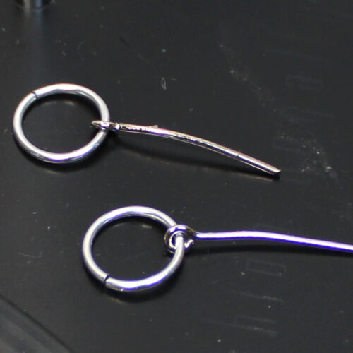 Jewelry: Earrings Metal Post Hoop - Silver - Image 3