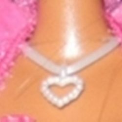 Jewelry: Necklace - White Plastic Drop Heart
