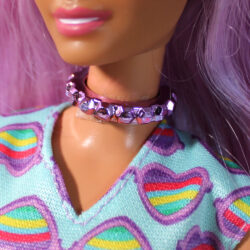 Jewelry: Necklace Choker - Metallic Pink