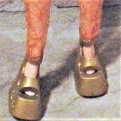 Shoes: Platform Pyramid Wedge Sandals - Gold