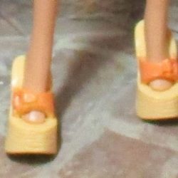 Shoes: Platform Wedge Clogs/Sandals - Orange & Woodtone