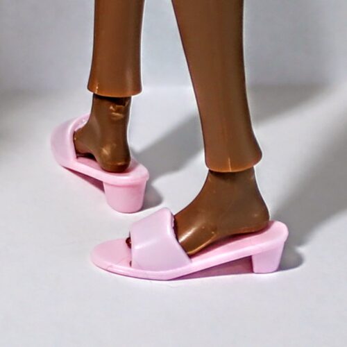 Shoes: Sandals Kitten Heels Flat Insole - Soft Pink (Curvy & Tall MTM, Poppy) - Image 2