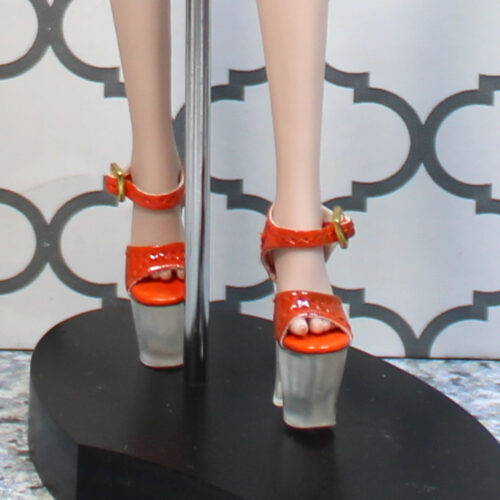 Shoes: Upscale Leatherette Platform Ankle Strap Heels - Burnt Orange