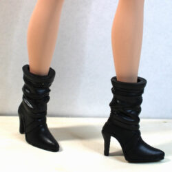 Shoes: Oversize Scrunchy Black Calf Boots