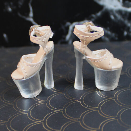 Shoes: Upscale Leatherette Platform Ankle Strap Heels - Tan - Image 2