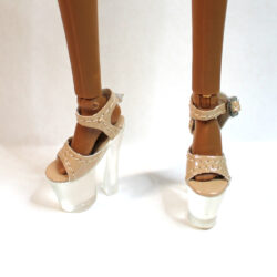 Shoes: Upscale Leatherette Platform Ankle Strap Heels - Tan