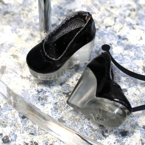 Shoes: Upscale Leatherette Acrylic Wedge Platform Pump - Black Patent - Image 2