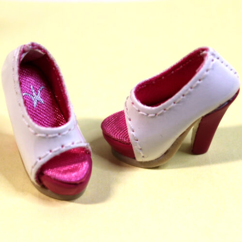 Shoes: Upscale Leatherette Two-Tone Heels (Integrity Natalia Fatale "Ready to Dare" /2012 91258)- White & Pink - Image 4