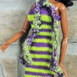 Wrap: Scarf Crochet Curly - Grape Harvest Multi