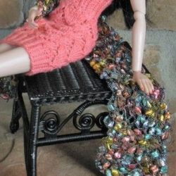 Wrap: Shawl Knit Ribbon Texture - Soft Gem Shades