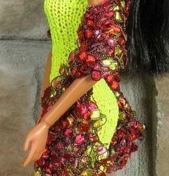 Wrap: Shawl Knit Ribbon Texture - Brilliant Sunset