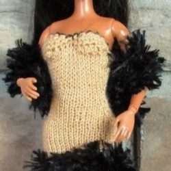 Wrap: Shawl Knit Fur - Black Bear