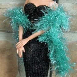 Wrap: Boa Feathery Sparkle "Glistening Waves" - Aquamarine Glitter
