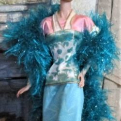 Wrap: Boa Feathery Sparkle - Deep Ocean Teal Glitter