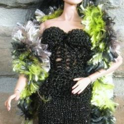 Wrap: Boa Furry "Wowza!" - Fluorescent Yellow-Gray-Black