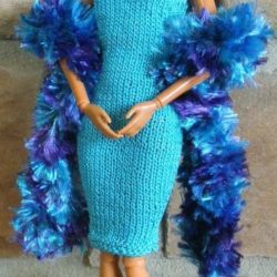 Wrap: Boa Furry "Undertow" - Vibrant Blues & Purples