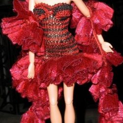 Wrap: Boa Fabric Ruffle - Ruby Red