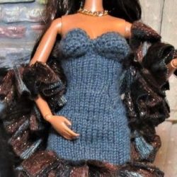 Wrap: Boa Fabric Ruffle - Brown & Gray