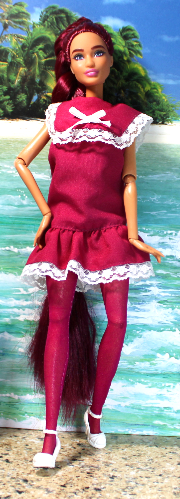 Barbie: "Extra" Long Magenta Hair - (Nude, Diversity Articulated High-Heel) - Image 3