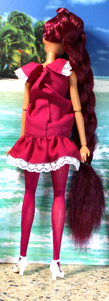 Barbie: "Extra" Long Magenta Hair - (Nude, Diversity Articulated High-Heel) - Image 6