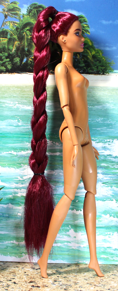 Barbie: "Extra" Long Magenta Hair - (Nude, Diversity Articulated High-Heel) - Image 8