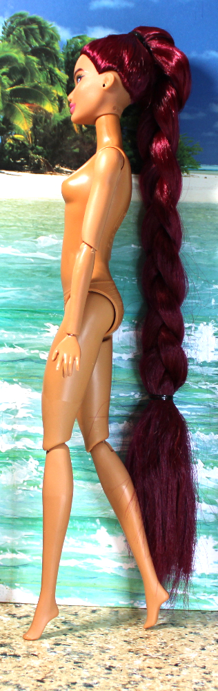 Barbie: "Extra" Long Magenta Hair - (Nude, Diversity Articulated High-Heel) - Image 9