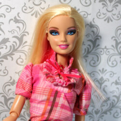Barbie: Fashionistas Blonde & Pink Hair /2013 X7868 - (Redressed, Rebodied Belly-Button Articulated Arms)