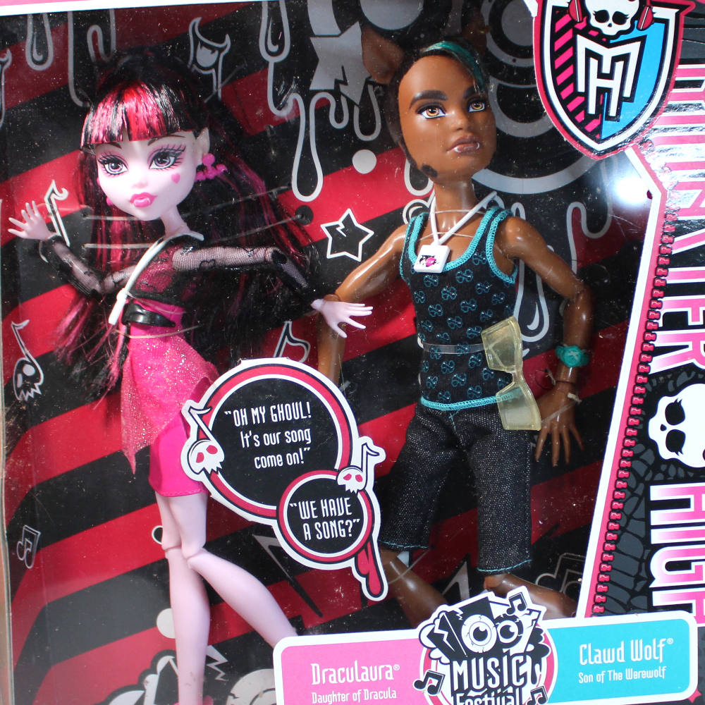 Monster High: G1 2-Doll Set "Music Festival" Draculaura & Clawd Wolf /2013 BBR83 - (NRFB)