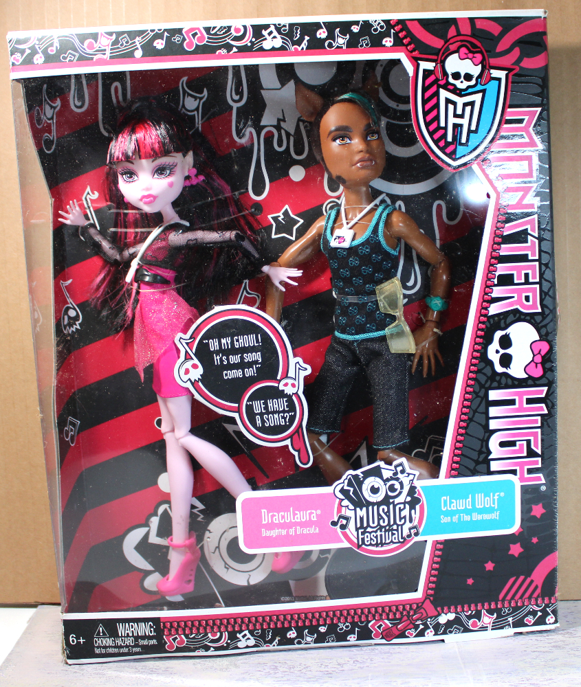 Monster High: G1 2-Doll Set "Music Festival" Draculaura & Clawd Wolf /2013 BBR83 - (NRFB) - Image 2