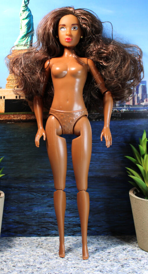 Fresh Dolls: Gabrielle, Dark Brown, Medium Dark Brown Long Straight Curly Ends Hair - (Redressed) - Image 8