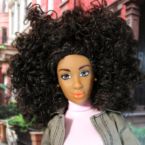 Fresh Dolls: Mia, Tan, Dark Brown Afro Curly Hair "Cool in Camo" - (Redressed)