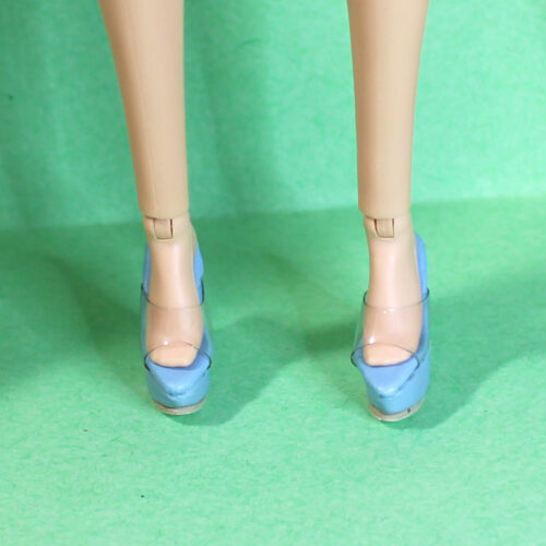 Shoes: Upscale Leatherette Transparent Vinyl Toe Strap Heels - Blue (#1a) - Image 6