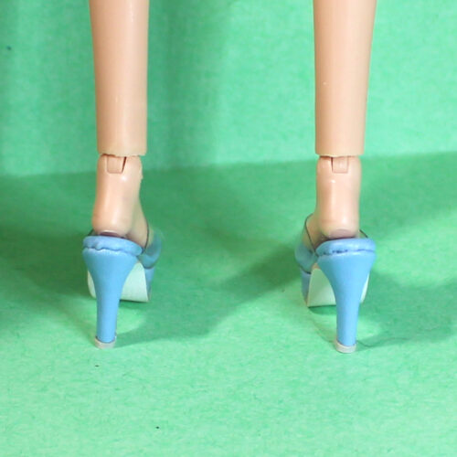 Shoes: Upscale Leatherette Transparent Vinyl Toe Strap Heels - Blue (#1a) - Image 7